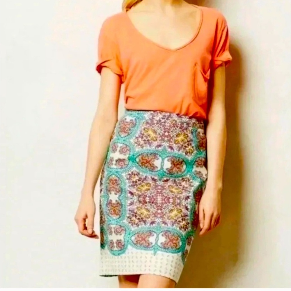 Anthropologie Maeve linen pencil skirt